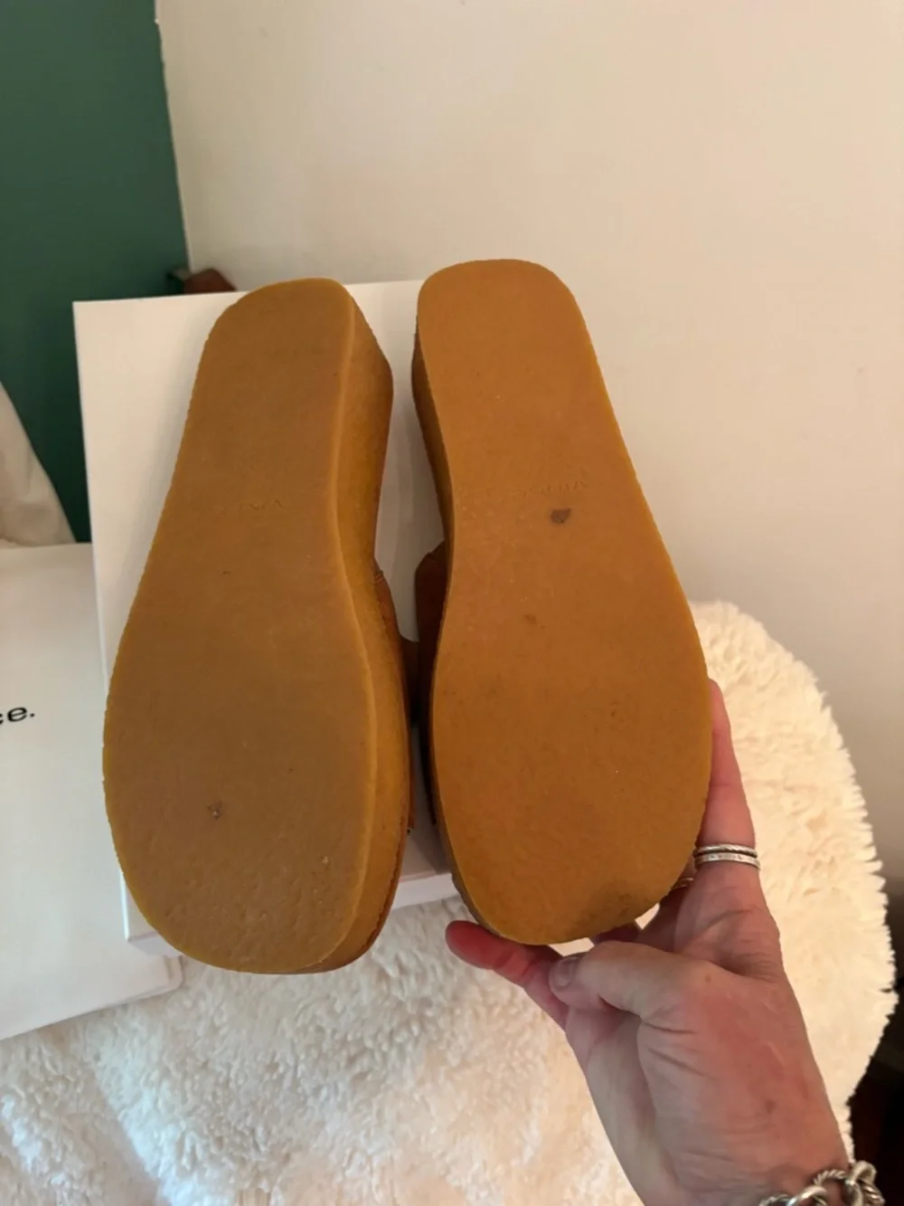 Vince Pally Suede Slide Mules in tan - Picture 3 of 4